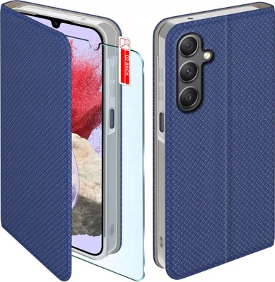 Produktbild von Etui z klapką do Samsung M34 5G Zamykane Granatowe Futerał + Szkło 9H