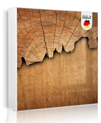 Produktbild von banjado Schlüsselkasten aus Metall, 30x30cm groß mit 32 Haken, als Magnettafel nutzbar, Korpus weiß, Anschlag links, Holz [SKGW2 10447]
