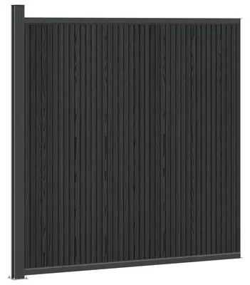 Image de vidaXL Élément de clôture en WPC et aluminium noir
