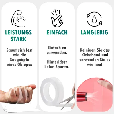 Produktbild von Doppelseitiges Klebeband Extra Stark - 3m x 25mm x 2mm