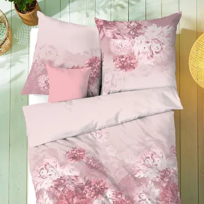 Produktbild von Kaeppel Mako-Satin Bettwäsche Flamenco Solea rosa 135x200 cm + 80x80 cm