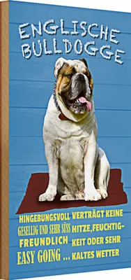 Produktbild von Holzschild Spruch 20x30cm Englische Bulldogge Hund süss