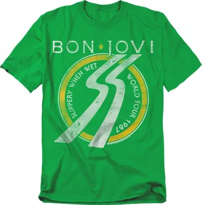 Produktbild von Bon Jovi - "Slippery When Wet" T-Shirt für Herren/Damen Uni TV20674 (S) (Irisches Grün)