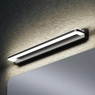 Image de doporro Lampe pour miroir 14W LED Salle de Bain 1120 Lumen 60cm Applique Mural Noir Mat Lumière Miroir 4000K Design SparkLuxe