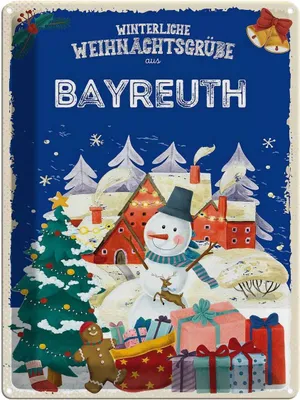 Obrázek produktu pro vianmo Kovový nápis 30x40 cm Weihnachtsgrüße Bayreuth