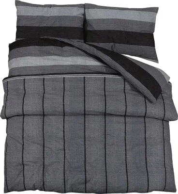 Produktbild von vidaXL Bettwäsche-Set Dunkelgrau 200x220 cm Baumwolle