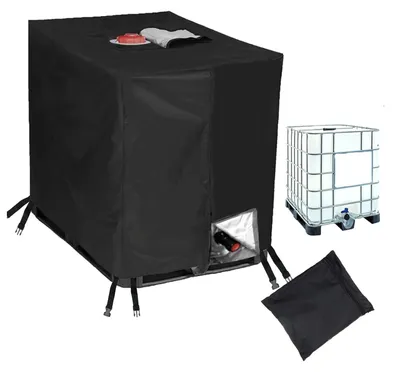 Obrázek produktu pro IBC krycí plachta - 1000 litrů - UV ochrana - Voděodolná - Ochrana proti mrazu - 120 x 100 x 116 cm - Odolný materiál 210D Oxford - Voděodolný obal