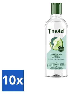 Produktbild von 10 x Timotei Detox Shampoo mit Gurkenextrakt - 300 ml - Vorteilspackung - 10 Stücke