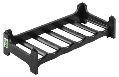 Flaschenregal für 6 Flaschen, stapelbar, Kunststoff, 60x28x14 cm, schwarz