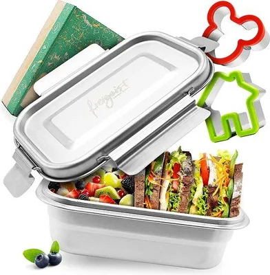 Produktbild von Kinderlunchbox aus Edelstahl mit Trennwand, 800 ml
