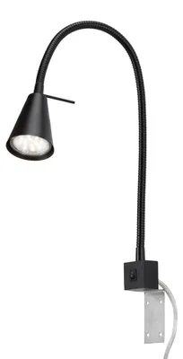 Immagine prodotto di Lampada da letto a LED Interruttore on/off Flessibile GU10 5 W nero metallo Briloner