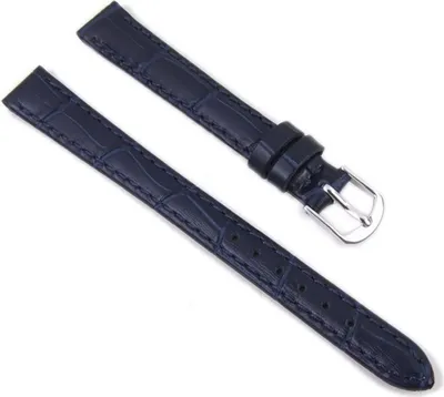 Produktbild von Eulit Ersatzband Uhrenarmband Leder  dunkelblau 14mm XL 23706S