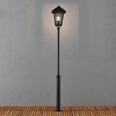 Produktbild von Konstsmide Benu Standleuchte schwarz lackiertes Aluminium, rauchfarbenes Acrylglas, Hand EU 437-750