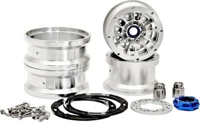Produktbild von Hobao 1.9" Alu Felge Beadlock silber mit Bremsscheibe (2 Stk.)
