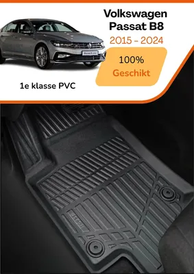 Image de Volkswagen Passat 2014–aujourd'hui – Tapis de sol haut de gamme aspect carbone – TPE de haute qualité – Protection toutes saisons – Bords surélevés – Antidérapants