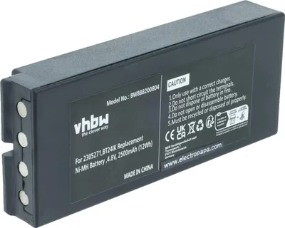Produktbild von vhbw Akku Ersatz für Ikusi BT24IK, BT20K, 2305271 für Industrie-Funkfernsteuerung Fernbedienung (2500 mAh, 4,8 V, NiMH) - Schwarz