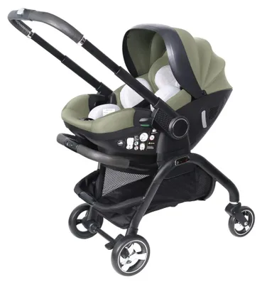Image de Poussette - S366, poussette combinée 4-en-1 - Avec siège auto - Pliable - Fonction inclinable - Capacité de charge : 15 kg - Vert