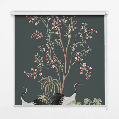 Produktbild von Seitenzug-Rollo Fensterrollo Jalousie - Thermo-Rollo Verdunkelungsrollo - 90x240 cm - Vögel auf einem Rosenbusch