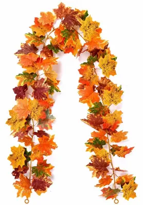 Image de Guirlande d'automne, 175 cm, résistante aux intempéries, idéale pour la décoration intérieure et extérieure, avec des feuilles d'érable