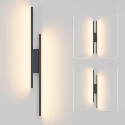 LED-Wandlampe 28W 2000LM, warmweiß 3000K, anthrazit, 60-80 cm