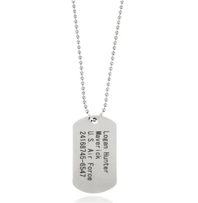 Obrázok produktu pre Psia známka US Army Dog Tag - strieborná psia známka, reťaz ako doplnok vojaka na karneval a maškarný ples
