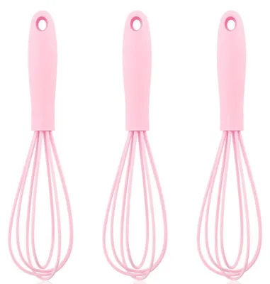 Produktbild von Silikon-Schneebesen, für Kochgeschirr, Ballon-Eierbesen, perfekt zum Mixen, Backen und Schlagen, 3er-Set