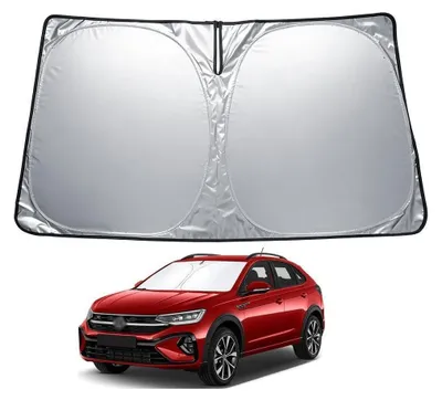 Zdjęcie produktu dla Osłona przeciwsłoneczna na przednią szybę do VW Taigo/Nivus (2021-2025), z ochroną przed promieniowaniem UV, izolacją termiczną, składana
