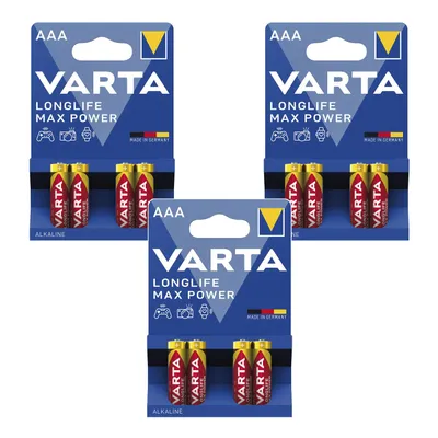Image de 12x R-03/R03/AAA-Alkalibatterie 1,5 V, Varta Longlife Max Power