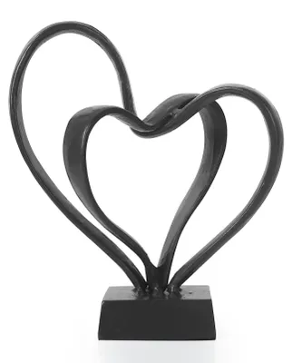 Image de Sculpture en fonte de 2 cœurs pour décoration