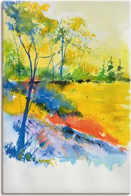 Produktbild von ARTland Leinwandbild Landschaft im Sonnenlicht Größe: 80x120 cm