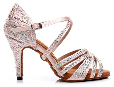 Image de BURTAN "SANTIAGO" : Chaussures de danse Bachata/Kizomba, couleur peau, 8,5 cm. Taille 35