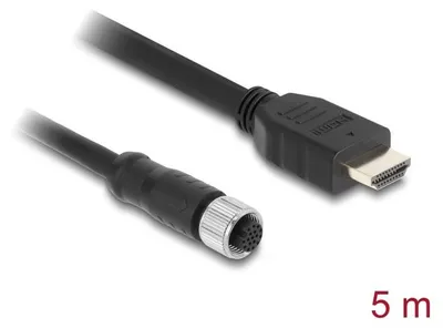 Immagine prodotto di Cavo adattatore Delock - connettore femmina M12 a 17 pin e connettore maschio HDMI