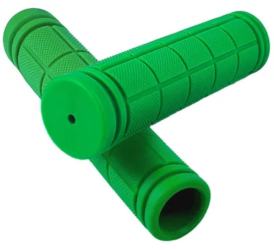 Image de Poignées de vélo, 2 pièces, en caoutchouc, ergonomiques, de couleur verte, diamètre 22 mm, pour guidon de VTT, trottinette