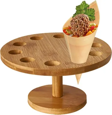 Produktbild von Bambusständer/Tablett für Zapfen, Durchmesser 18 cm, 1 Stück.