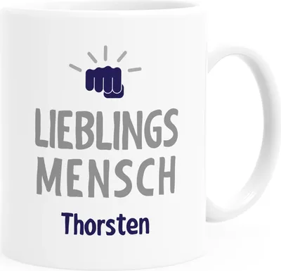 Produktbild von personalisierte Kaffee-Tasse Lieblings-Mensch Faust mit Namen Namenstasse personalisierte Geschenke SpecialMe® weiß Keramik-Tasse