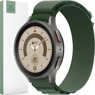 Produktbild von Tech-Protect Nylon Pro Samsung Galaxy Watch 4 / 5 / 5 Pro / 6 / 7 / Fe Militärgrün