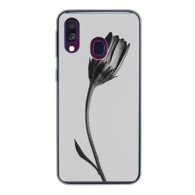 Produktbild von MuchoWow® Handyhülle Schutzhülle Hülle für Samsung Galaxy A40 Pflanze - Makro - Schwarz - Weiß Silikon Softcase Handy Hülle - Handy-Tasche