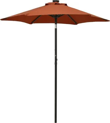 Image de Parasol de jardin avec lumières LED terre cuite aluminium