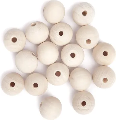 Image de Perles en bois boules 20 mm 40 g