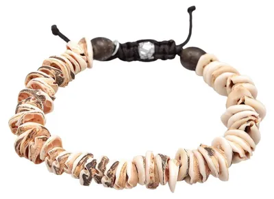 Produktbild von Armband für Herren mit Kaurischelpen und Natursteinen