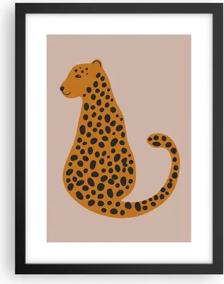 Produktbild von Gerahmtes Poster - Schwarzer Rahmen - Panther Grafik Leopard - 30x40 cm - Wand Bild - Wanddeko - Wandbilder - Kunstposter - Wandposter - Bilderrahmen - Bilder - Kunstdruck - P2BPA30x40-4893