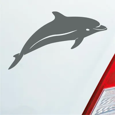 Produktbild von Auto Aufkleber Delphin Delfin Fisch Tier Tuning 12x7 cm Grau Sticker Heckscheibenaufkleber