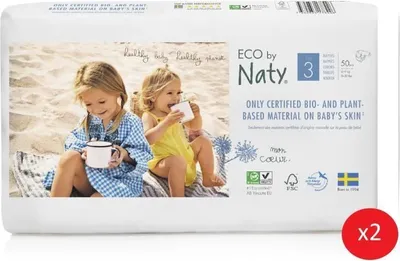 Immagine prodotto di NATY - Confezione da 2 pannolini taglia 3 midi 4-9 kg 50 pz