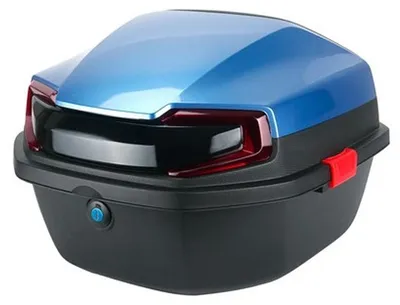 Image de Coffre arrière pour véhicules électriques, grande capacité, surface lisse, couleur assortie aux motos et aux scooters électriques, bleu