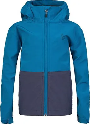 Produktbild von Kinder Softshell-Jacke Größe 122-128, wasserabweisend, winddicht, atmungsaktiv, zweifarbig, reflektierend