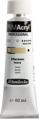 Schmincke - 60ml PRIMAcryl Professional feinste brillante Acrylfarbe, Elfenbein ,Premiumacrylfarbe, Acrylmalerei, 13 202 011