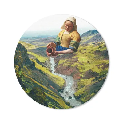 Produktbild von MuchoWow® Mauspad Mousepad Milchmädchen - Wasser - Vermeer 40x40 cm - Mousepads - Maus Mat - Pad - Mausunterlage - Schreibtisch Accessoires