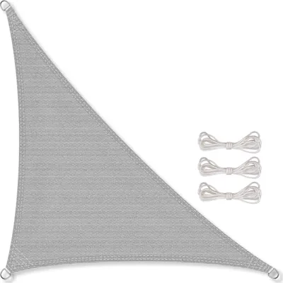 Produktbild von CelinaSun Sonnensegel Dreieck, HDPE, hellgrau, 3x3x4.25 m, 185g/m², wind- und wasserdurchlässig, Edelstahlösen