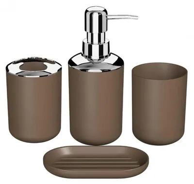 Immagine prodotto di Set di accessori da bagno in 4 pezzi, color marrone