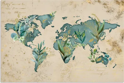 Produktbild von MuchoWow® Poster Weltkarte - Papyrus - Vintage 60x40 cm - Schlafzimmerdekoration